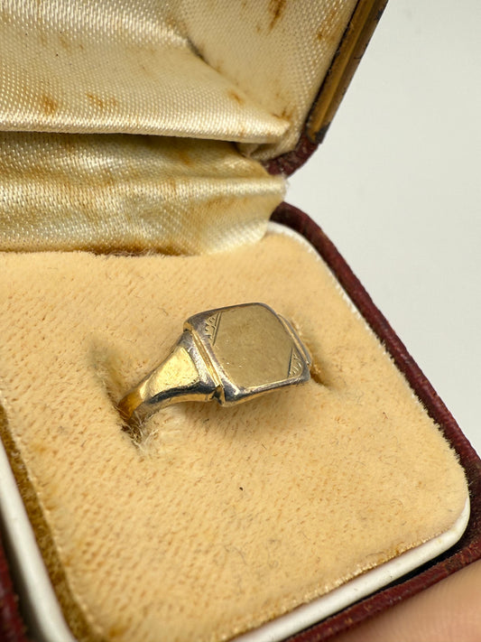 Vintage gold on silver ring
