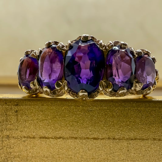 Vintage 9ct Gold Amethyst Ring