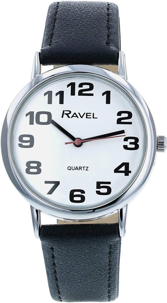 Ravel Classic Easy Read Leather Watch
