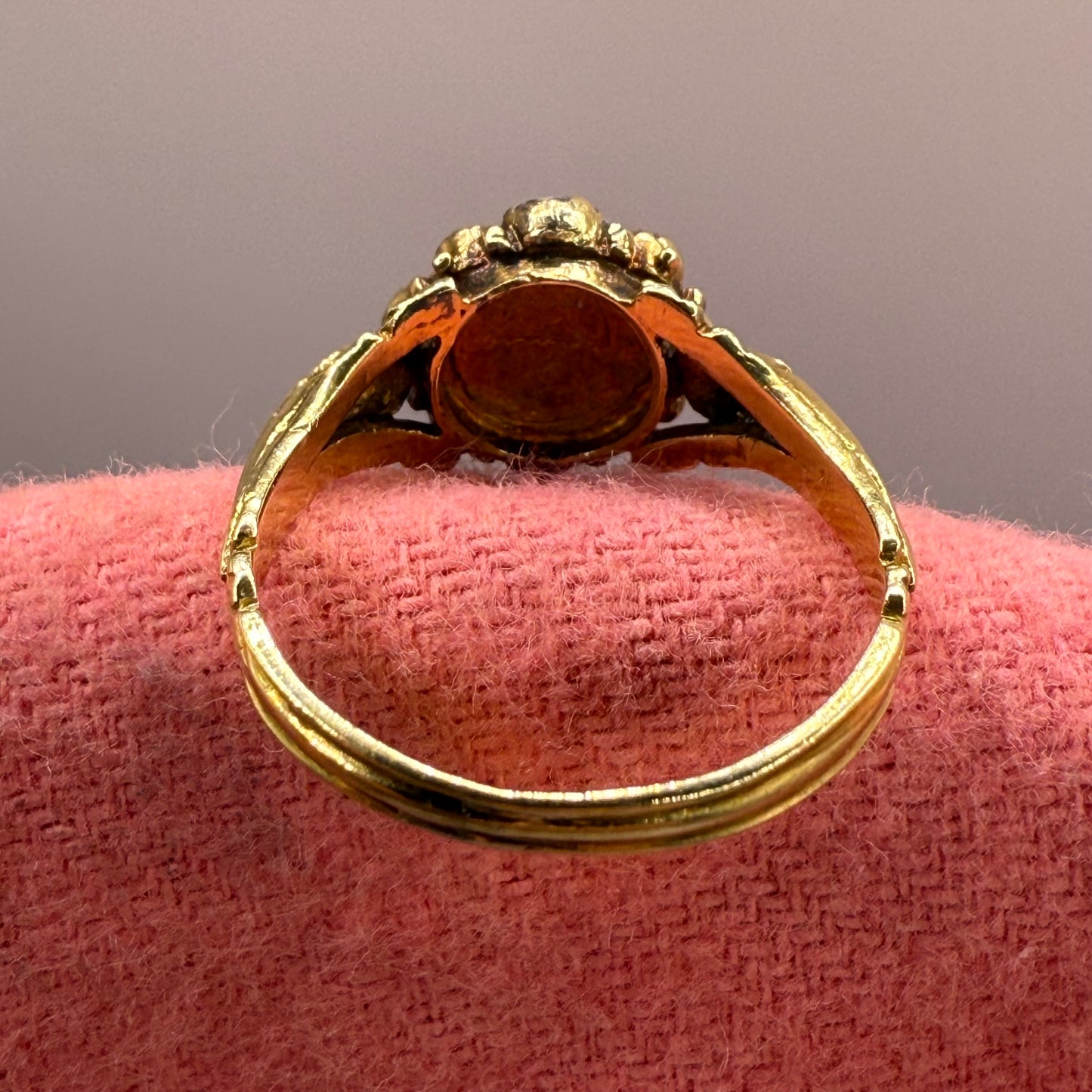 Antique Georgian-Style Emerald, Pearl & Amethyst Cluster Ring