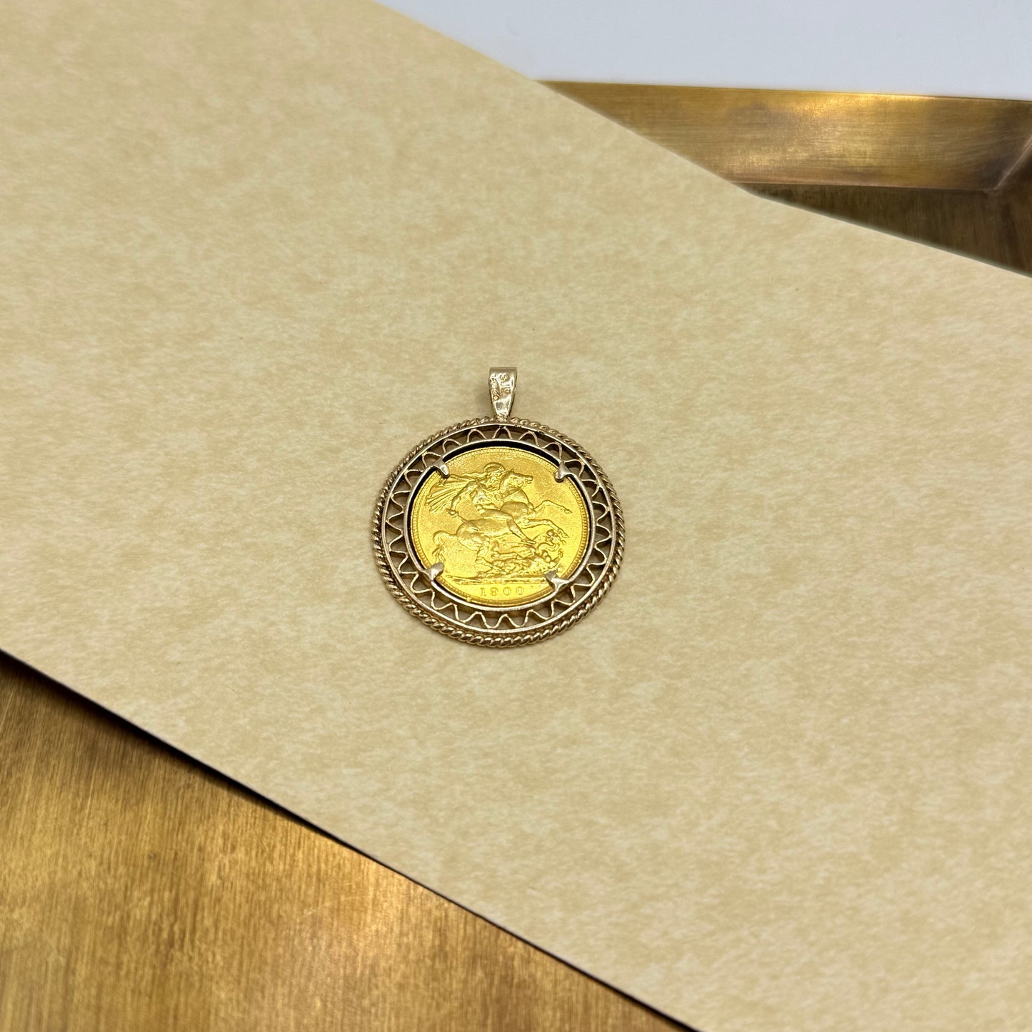 Vintage 1900 Queen Victoria Full Sovereign Pendant – 22ct Coin in 9ct Gold Mount