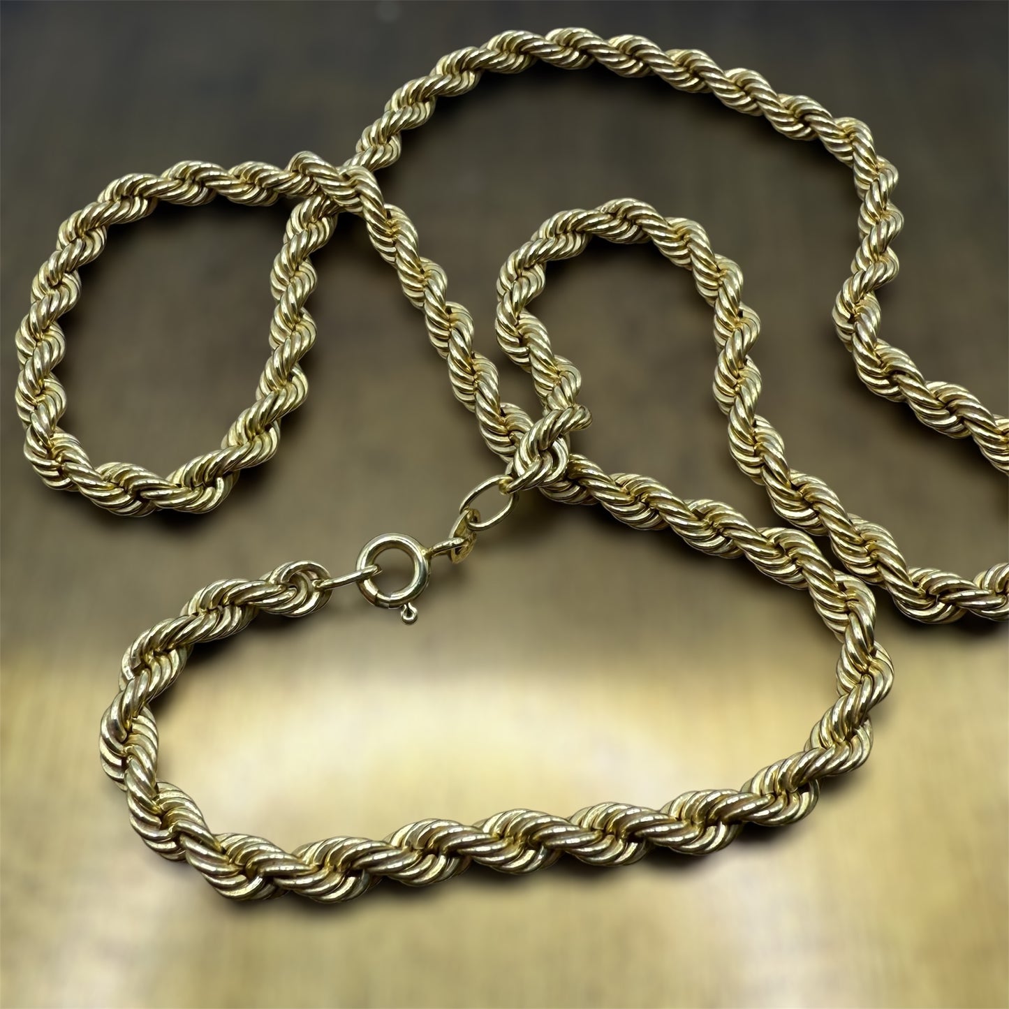 Vintage 9ct Gold Rope Chain