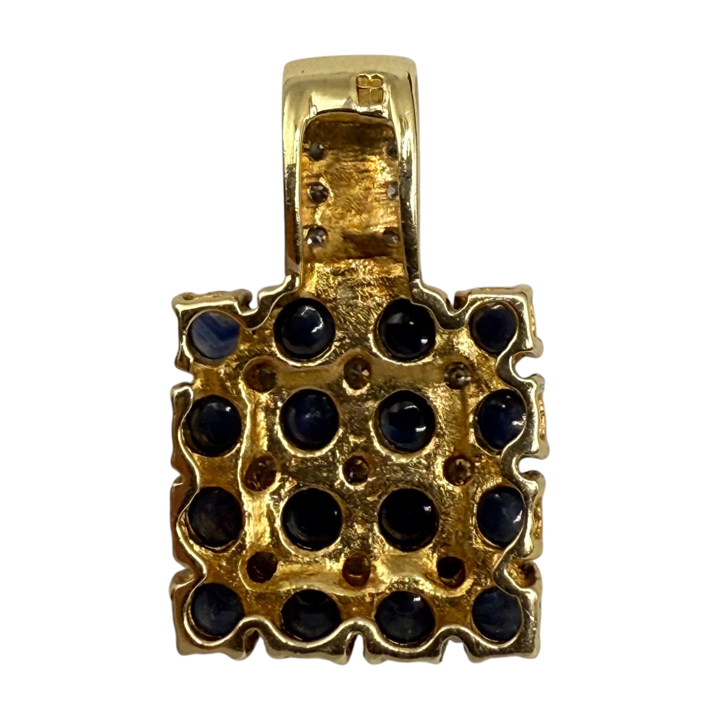 Vintage 18ct Gold Sapphire & Diamond Pendant
