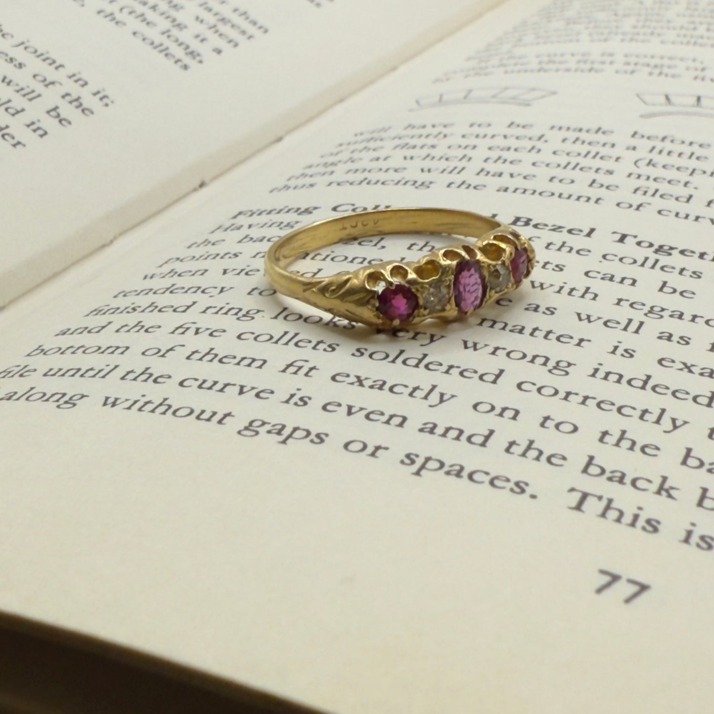 Vintage 18ct Gold Ruby and Diamond Ring