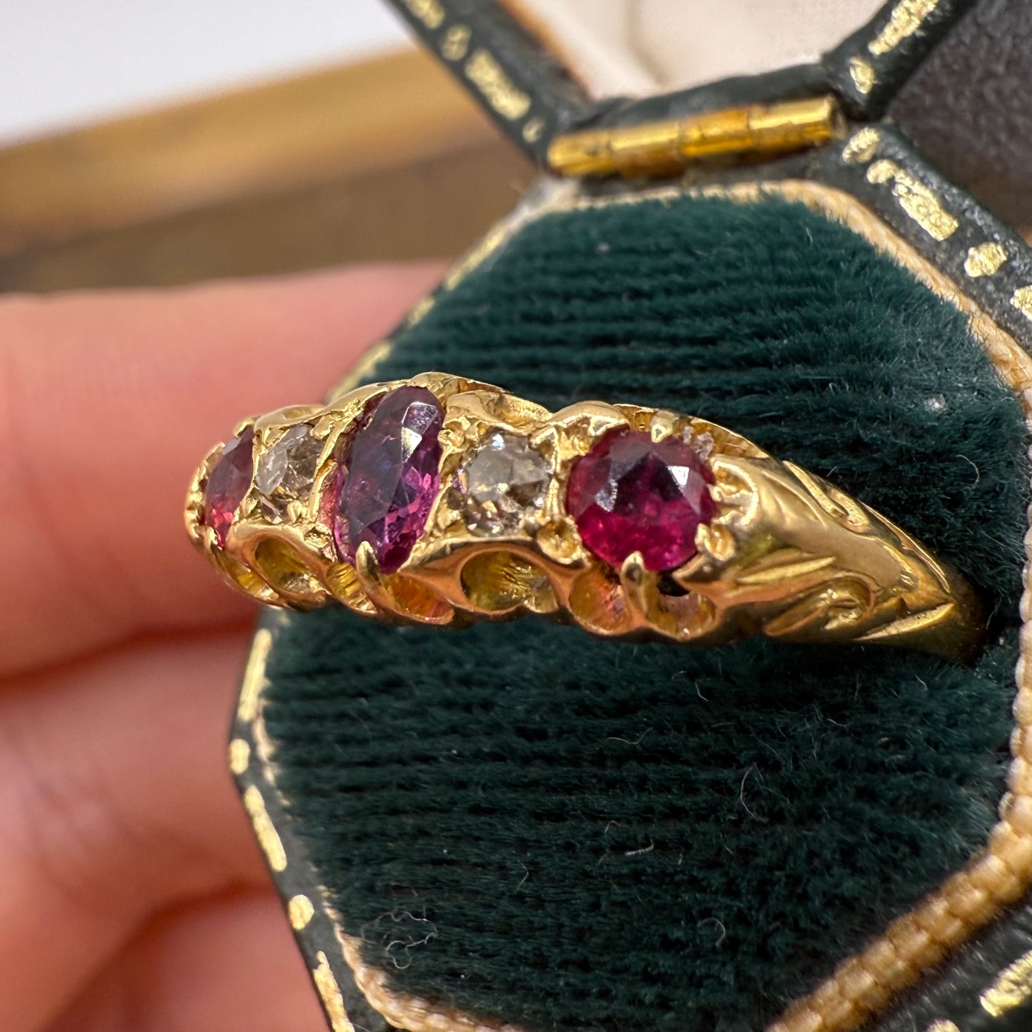 Vintage 18ct Gold Ruby and Diamond Ring