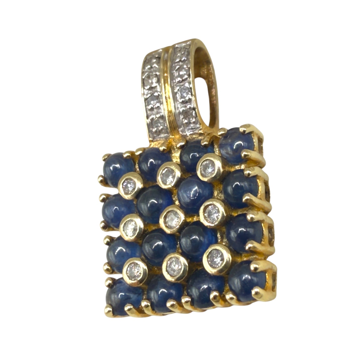Vintage 18ct Gold Sapphire & Diamond Pendant