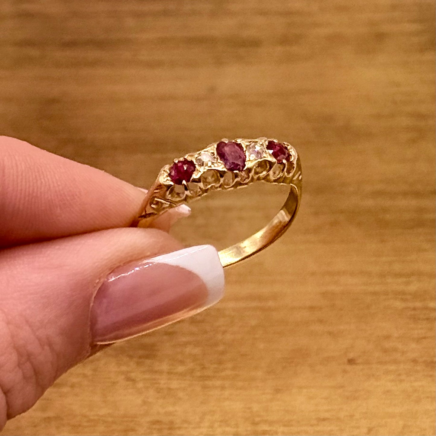 Vintage 18ct Gold Ruby and Diamond Ring