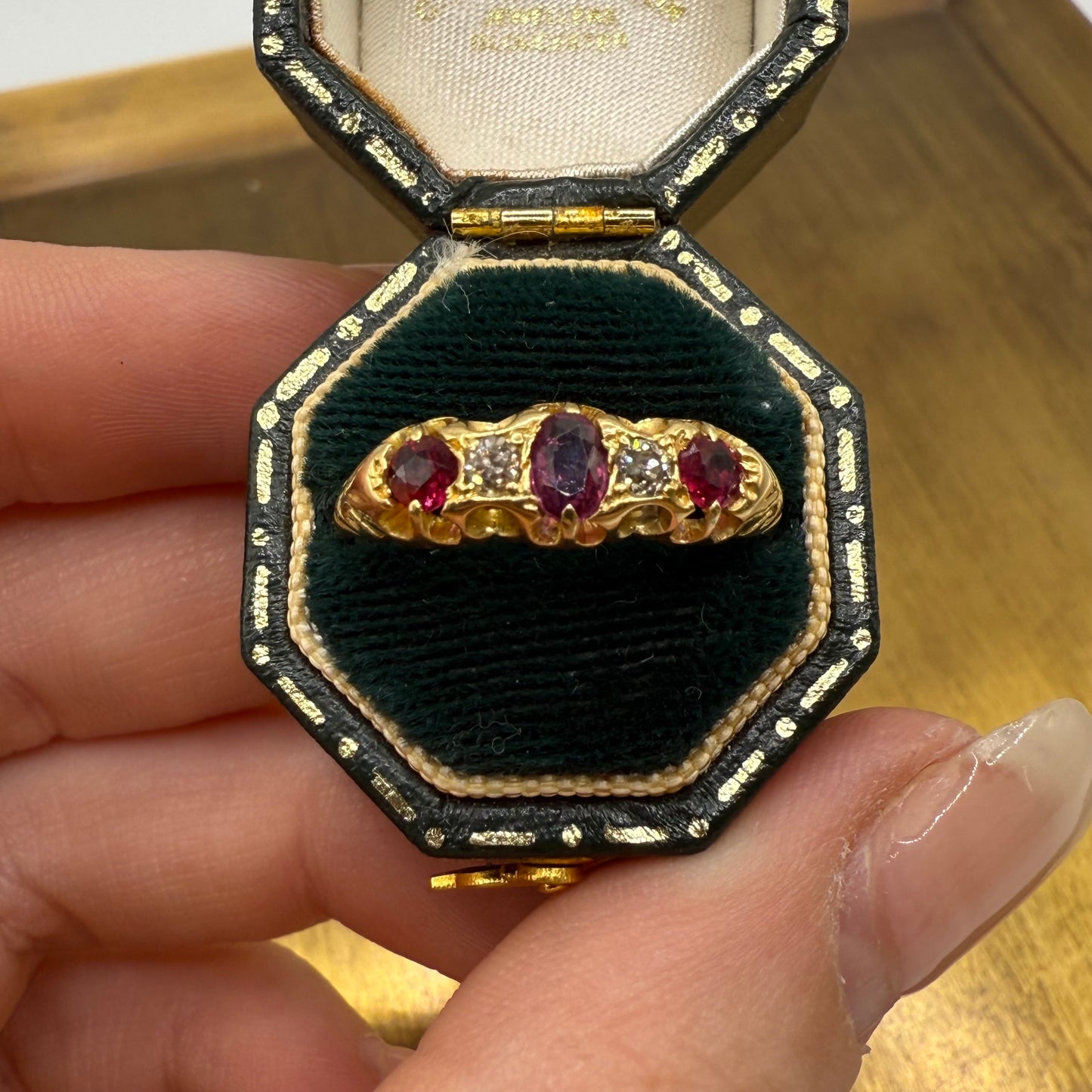 Vintage 18ct Gold Ruby and Diamond Ring