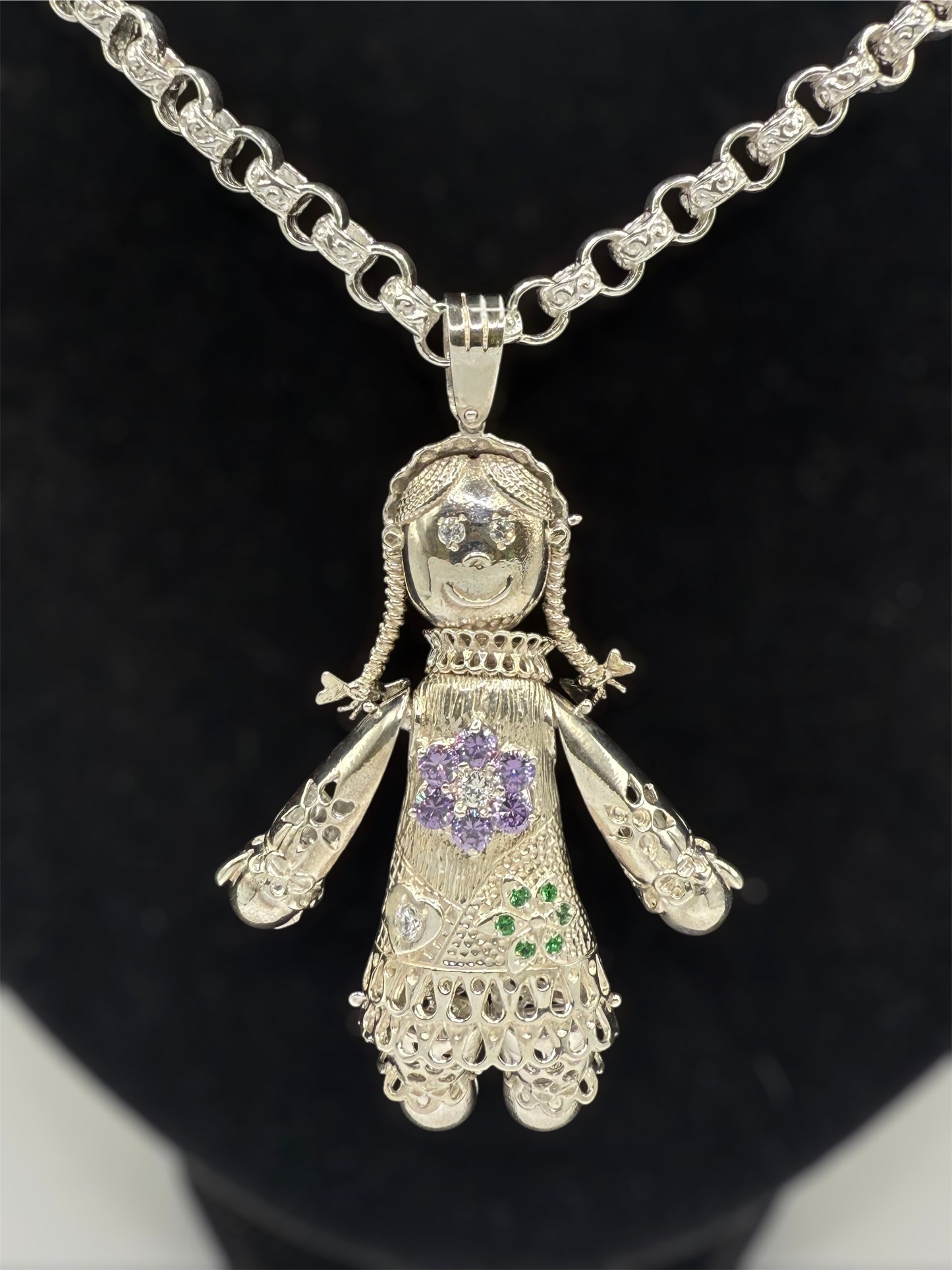 Brand New Sterling Silver Ragdoll Pendant