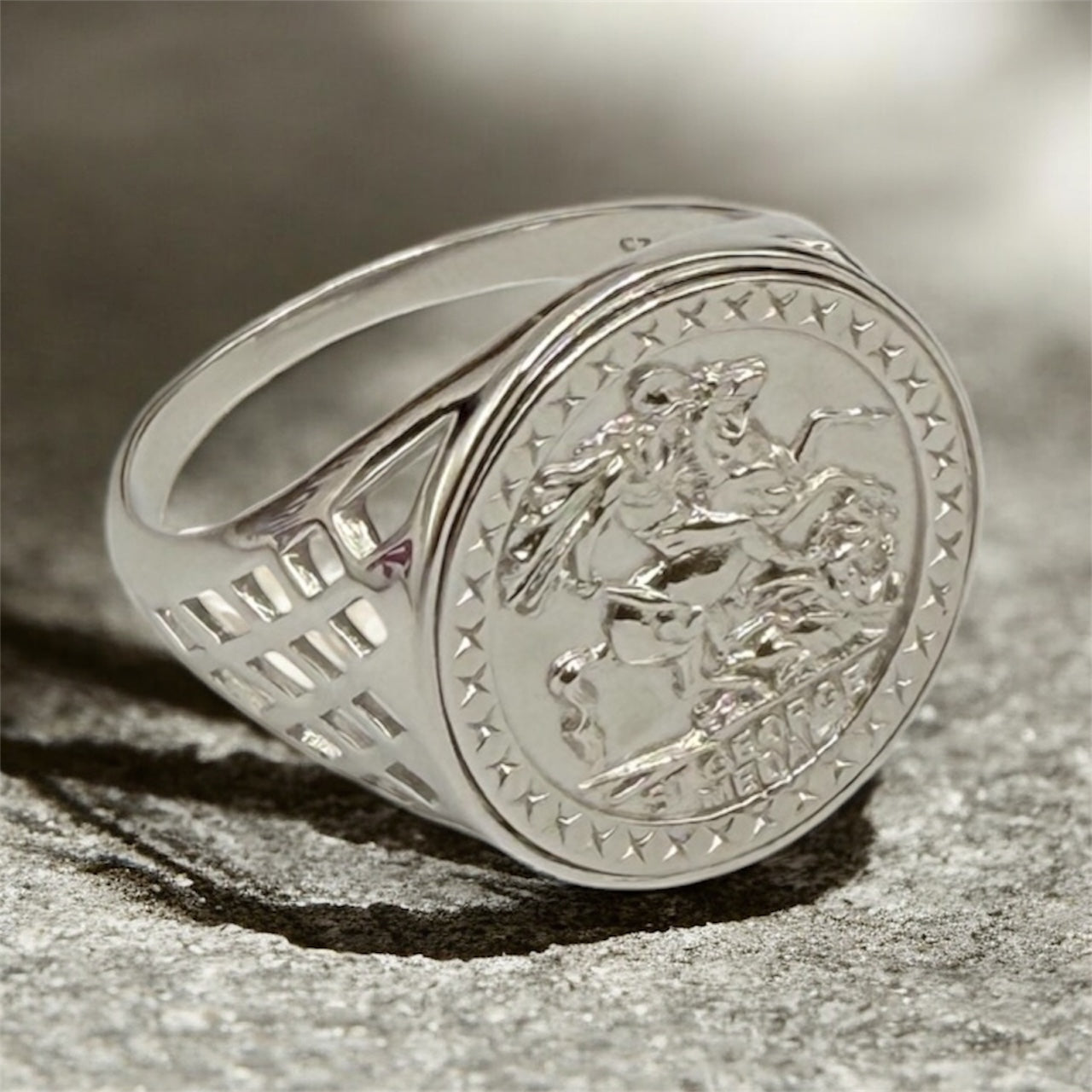 New Sterling Silver Men’s St. George Ring