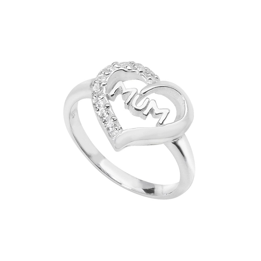 New Sterling Silver MUM Heart Ring