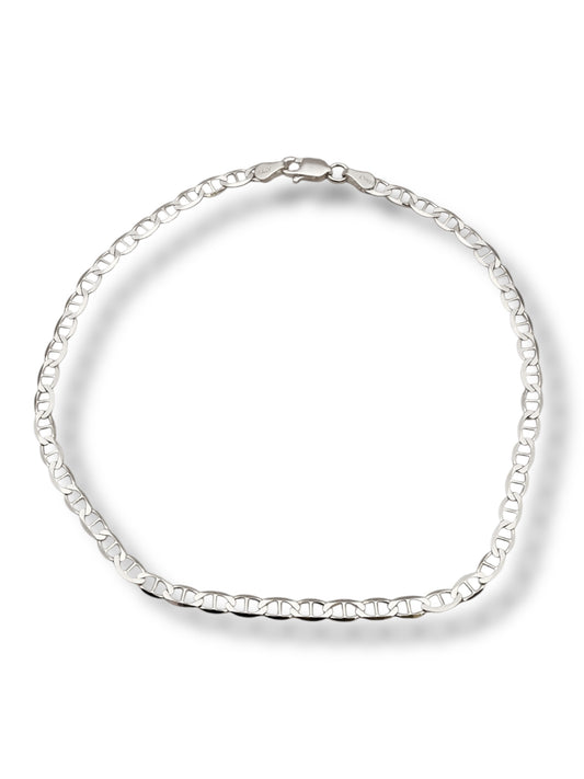 New Sterling Silver Chain Cubic Zirconia Design Anklet