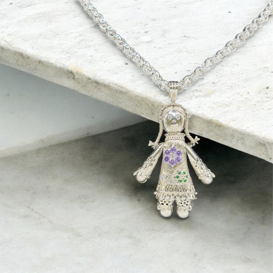 Brand New Sterling Silver Ragdoll Pendant