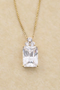 Vintage 14ct Gold Cubic Zirconia Pendant Necklace