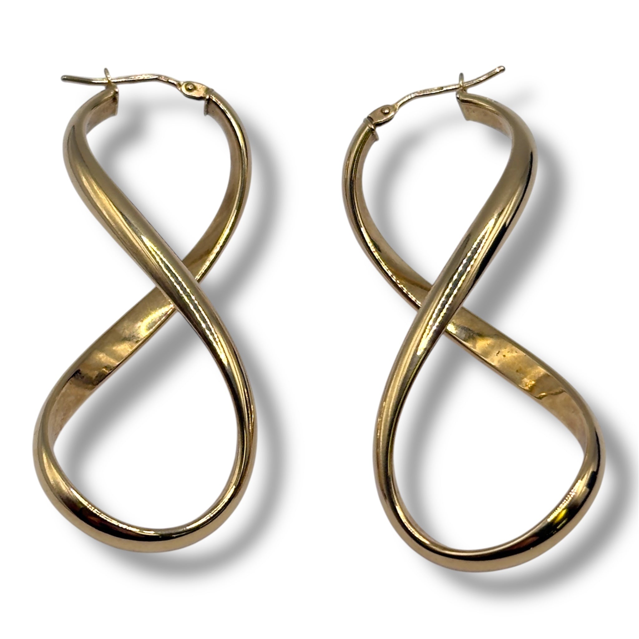 Vintage 9ct Gold Infinity Design Earrings For Women