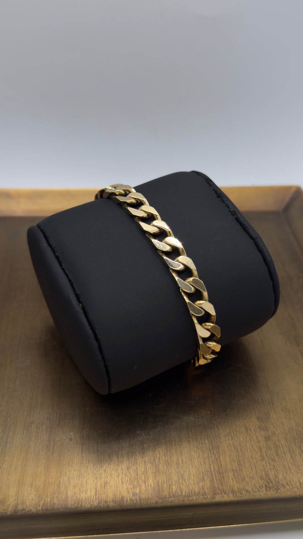 Vintage 9ct Gold Heavy Curb Bracelet with Safety Chain