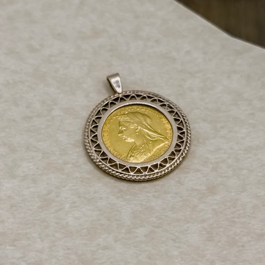Vintage 1900 Queen Victoria Full Sovereign Pendant – 22ct Coin in 9ct Gold Mount
