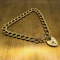 Vintage 9ct Gold Heart Padlock Bracelet