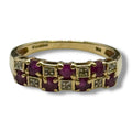 Vintage 9ct Gold Ruby & Diamond Ring – Size P
