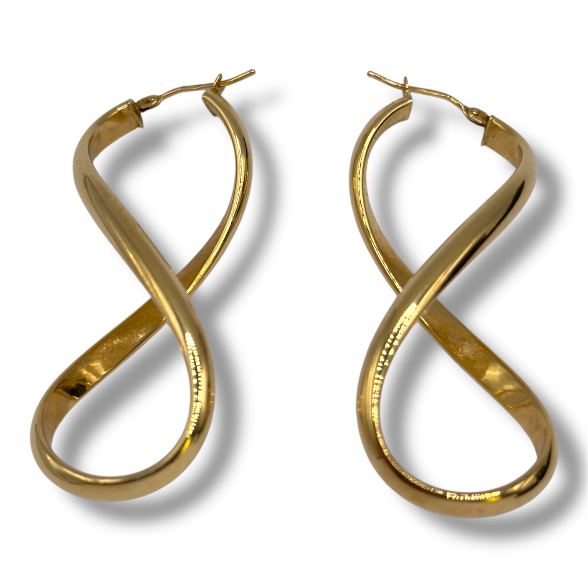 Vintage 9ct Gold Infinity Design Earrings For Women