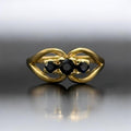 Vintage 9ct Gold Sapphire Trilogy Ring