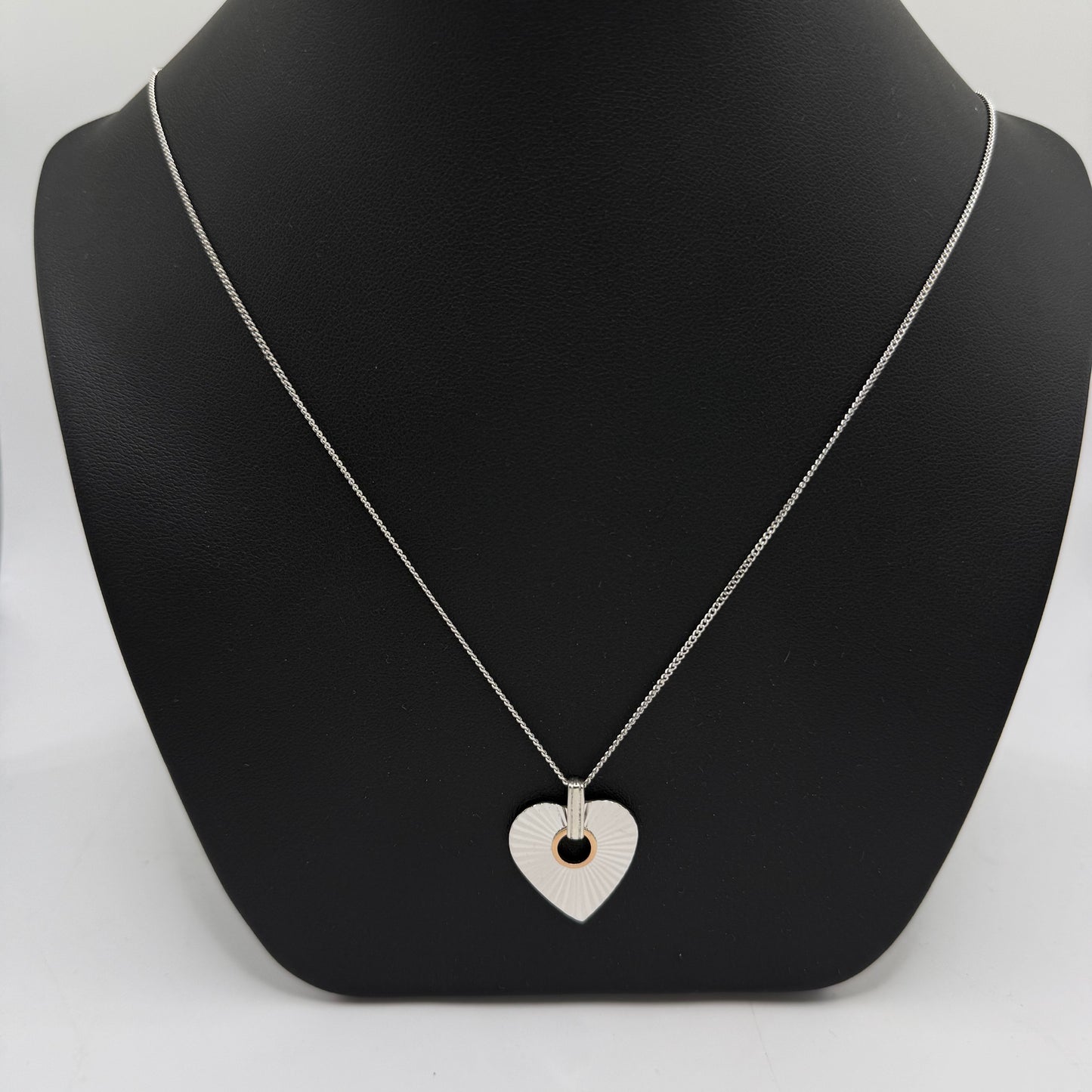 Vintage Clogau Cariad Horizon Silver & Rose Gold Heart Pendant