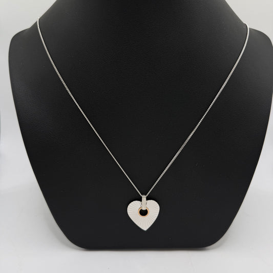 Vintage Clogau Cariad Horizon Silver & Rose Gold Heart Pendant