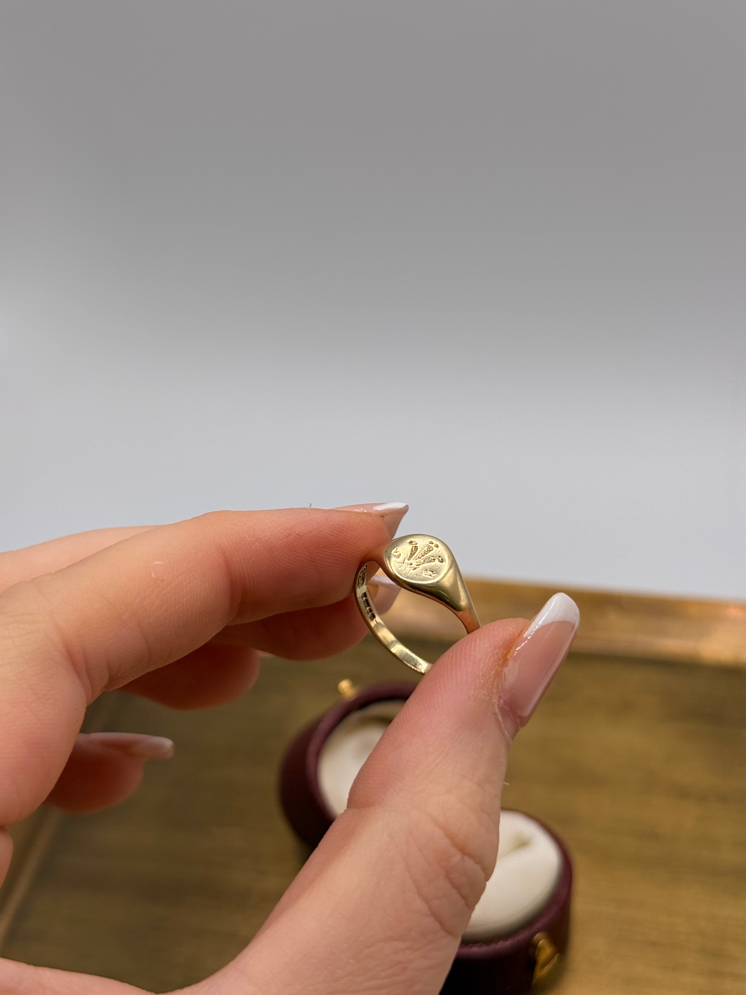 Vintage 9ct Gold Welsh Feathers Ring