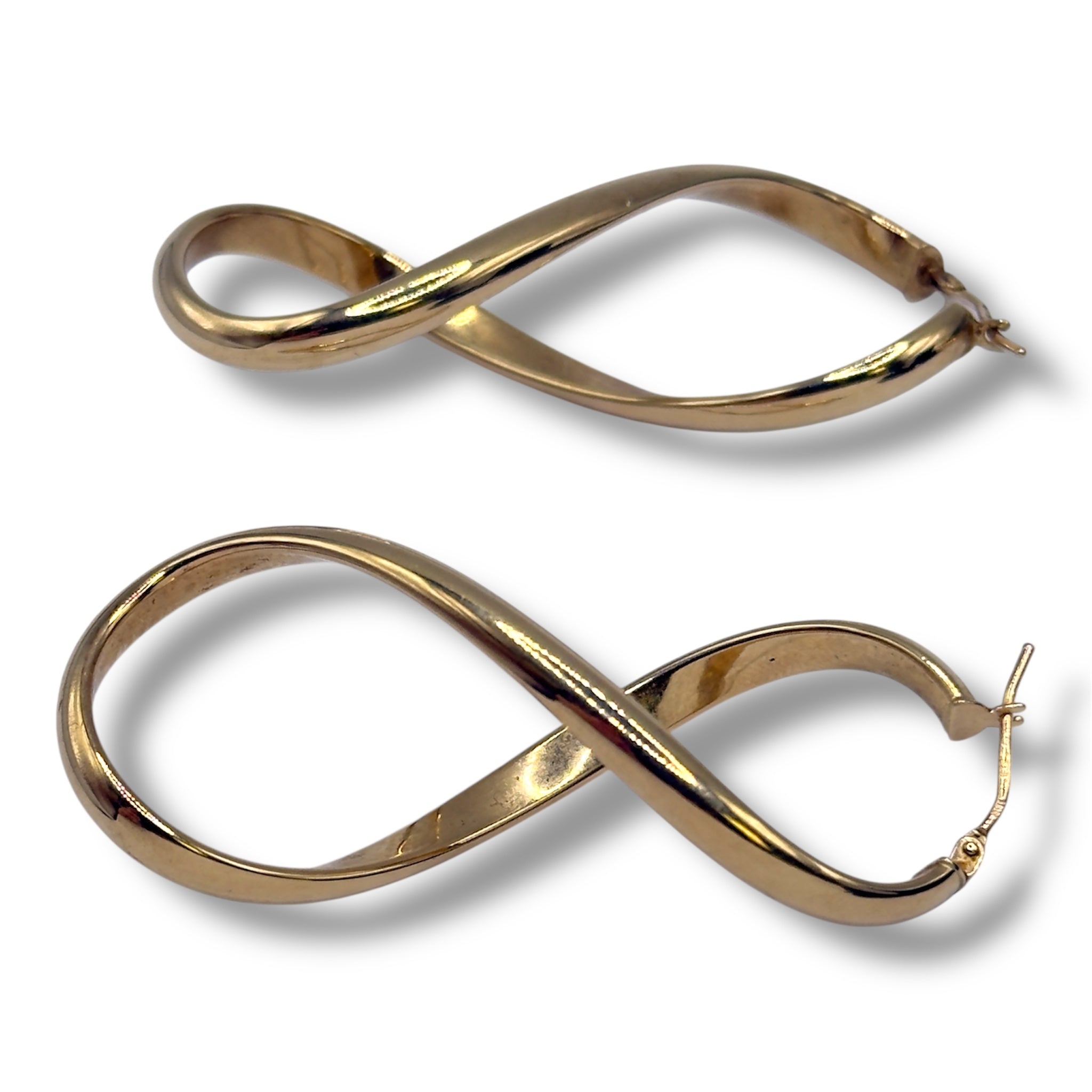 Vintage 9ct Gold Infinity Design Earrings For Women