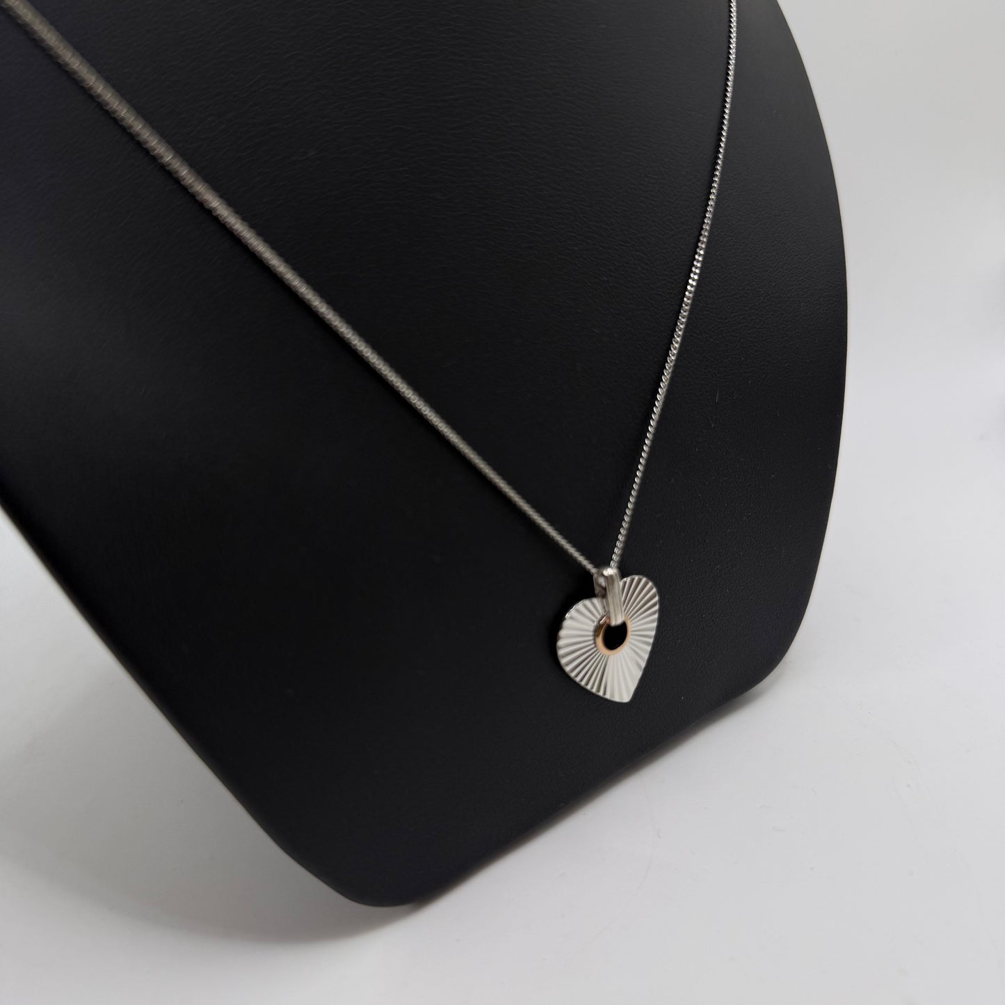 Vintage Clogau Cariad Horizon Silver & Rose Gold Heart Pendant