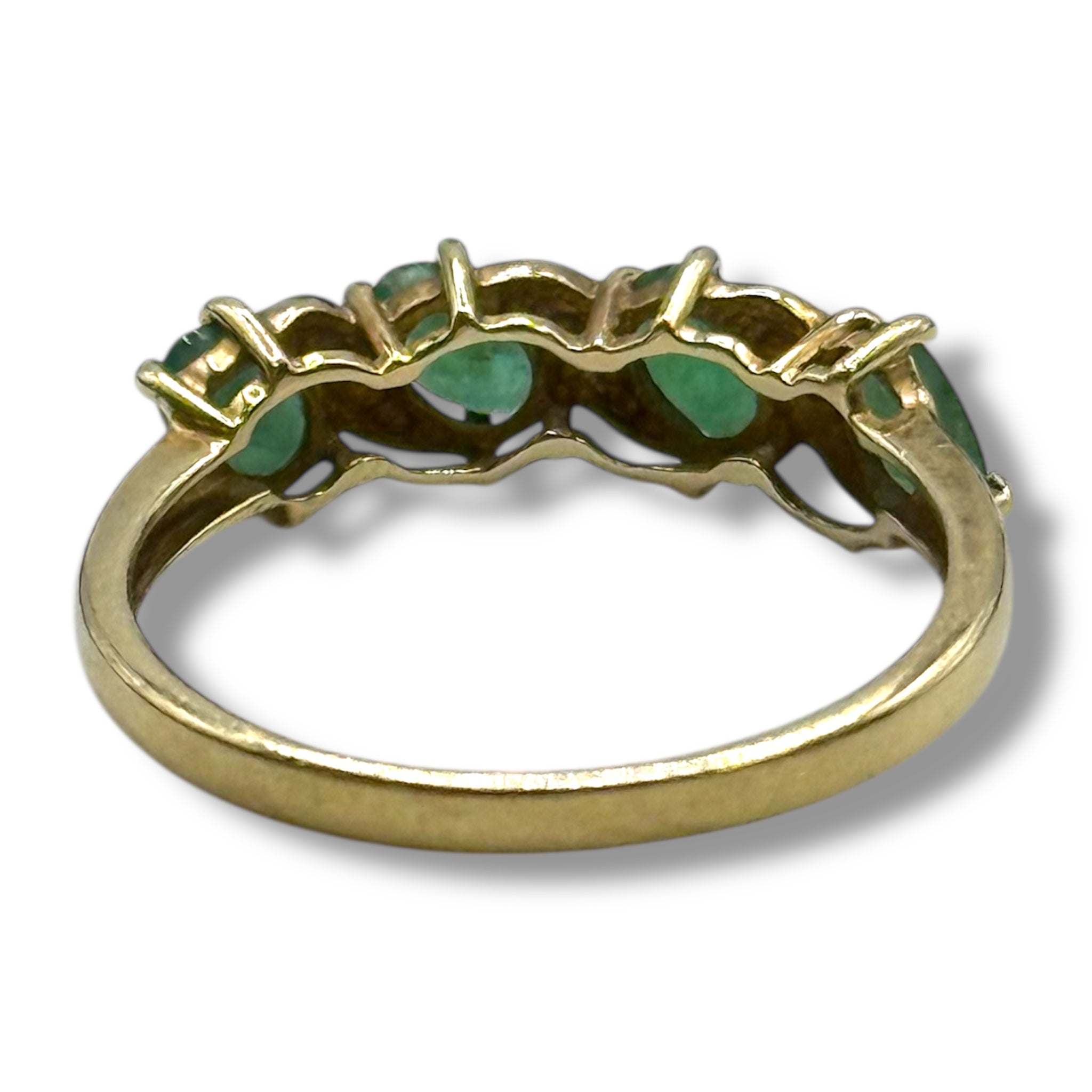 Vintage 9ct Gold Emerald & Diamond Ring – Size P