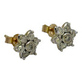 Vintage 9ct Gold Diamond Flower Stud 0.40ct Earrings