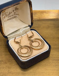 Vintage 9ct Gold Drop Circle Earrings