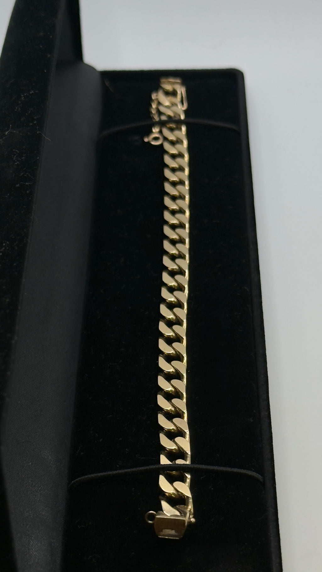 Vintage 9ct Gold Heavy Curb Bracelet with Safety Chain