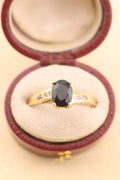 Vintage 9ct Gold Black Sapphire Ring