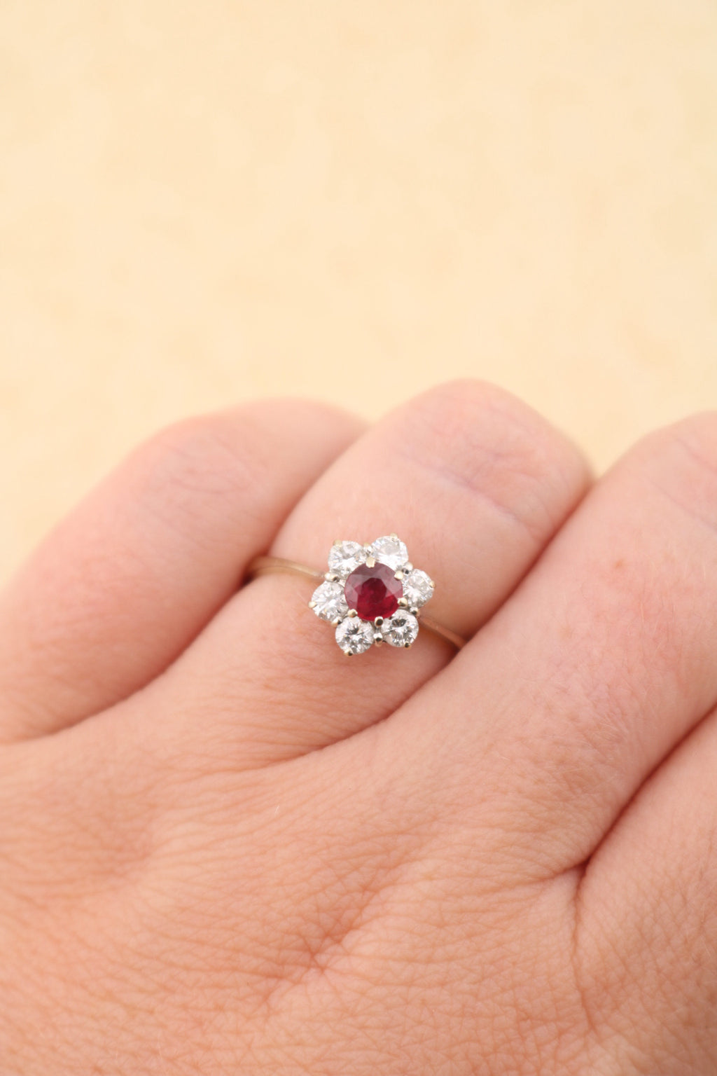 Vintage 18ct Gold Ruby & Diamond Ring