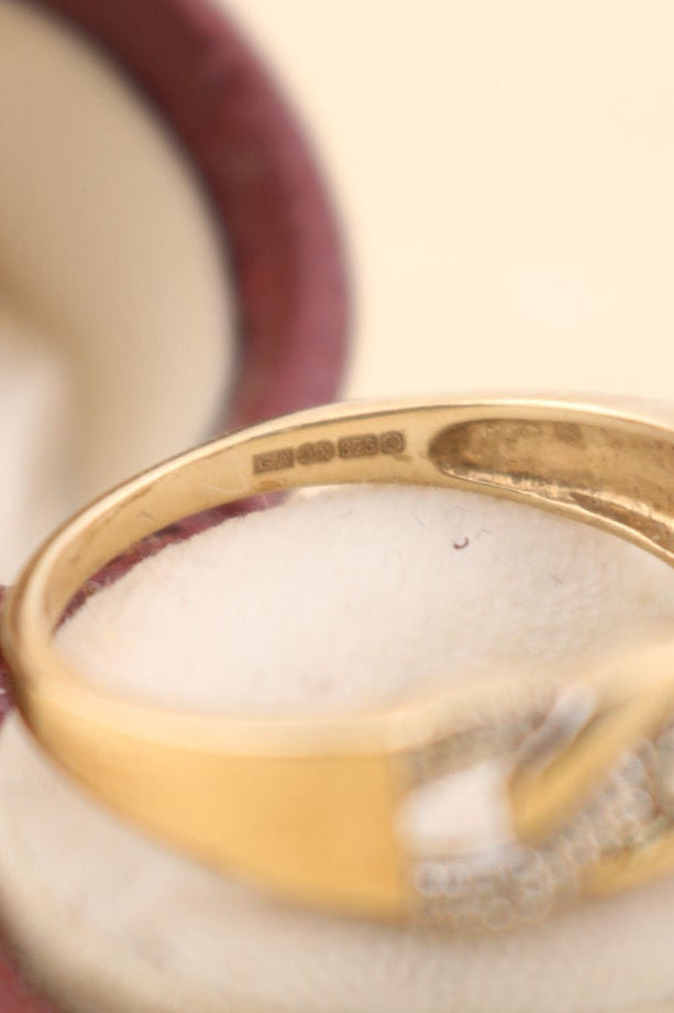 Vintage 9ct Gold Diamond Chain Design Ring
