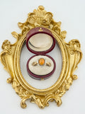 Vintage 9ct Gold Jelly Opal & Diamonds Ring