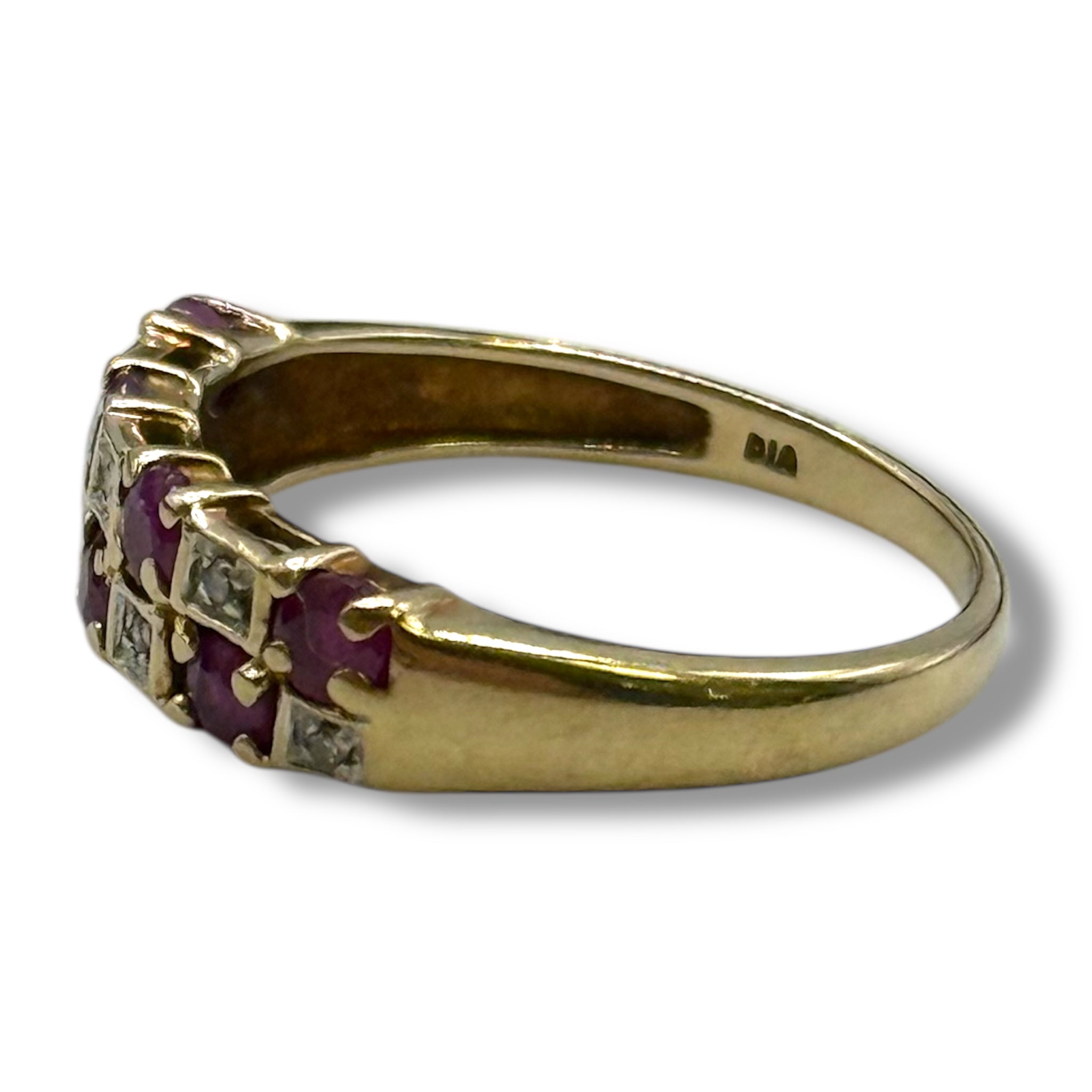 Vintage 9ct Gold Ruby & Diamond Ring – Size P