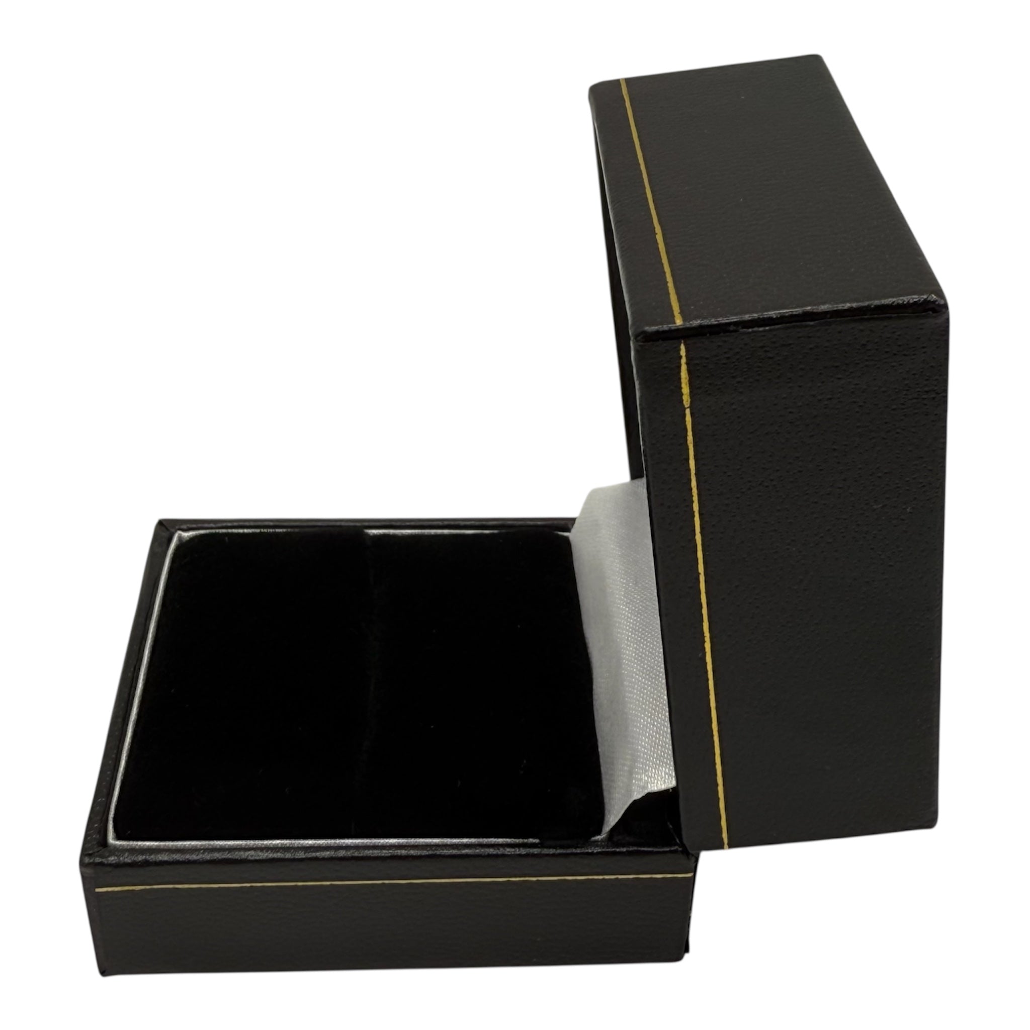 New Black Leather Ring Box