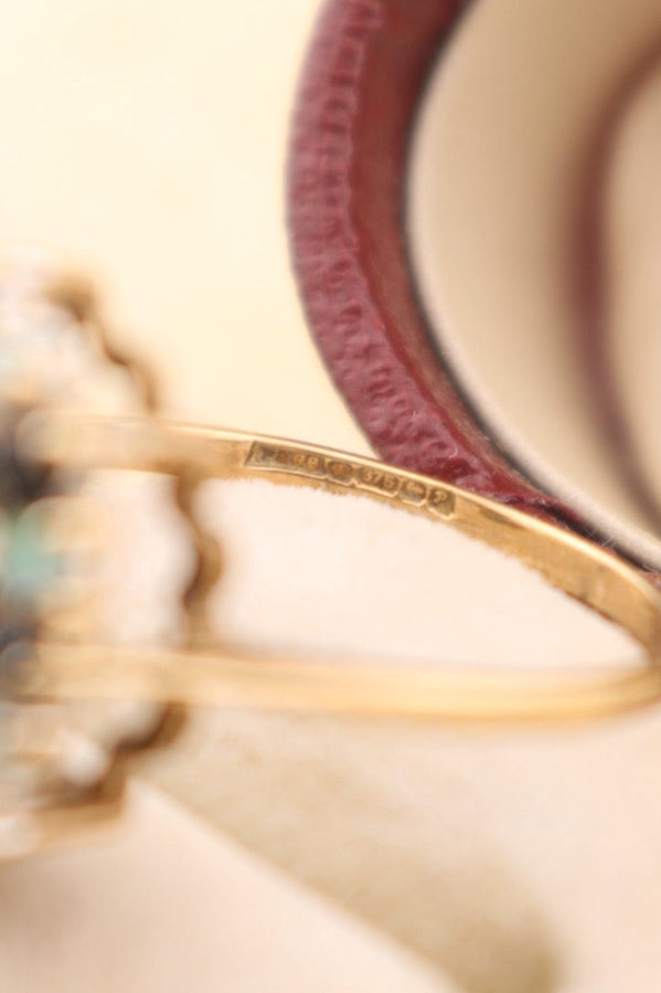 Vintage 9ct Gold Opal & Sapphire Ring