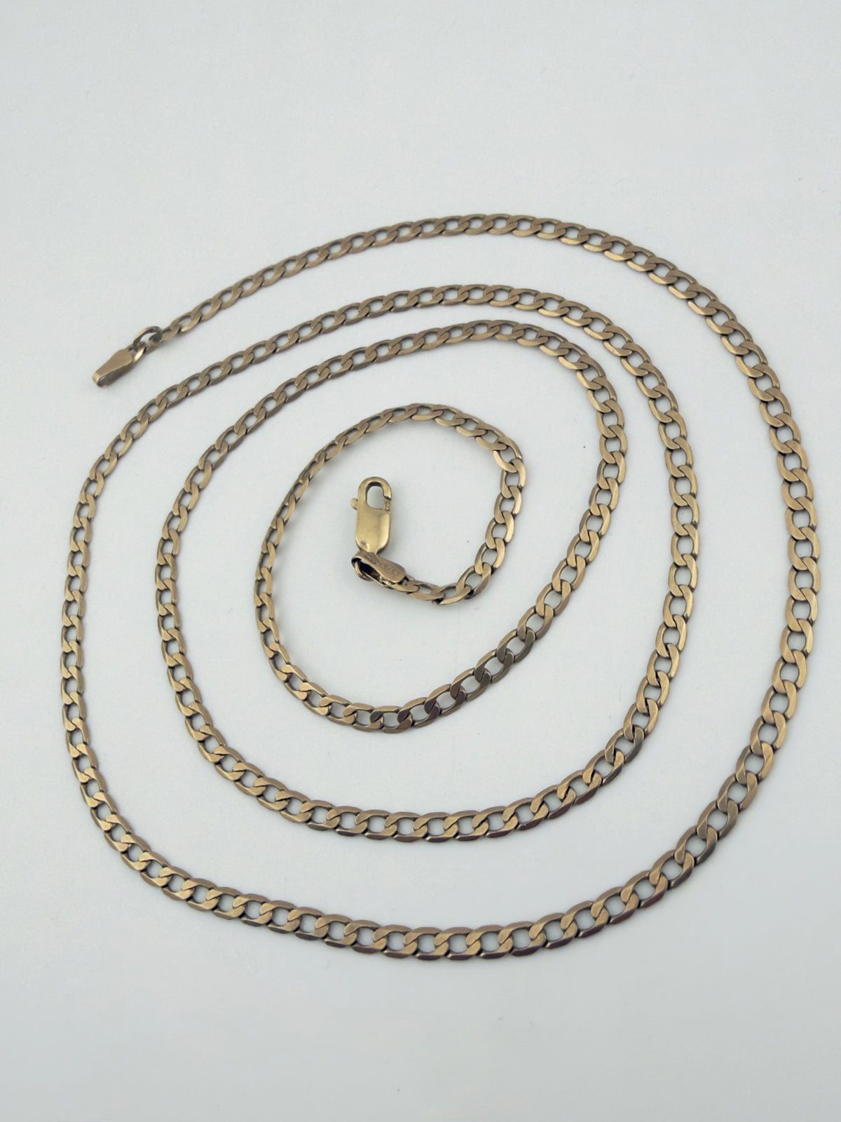 Vintage 9ct Solid Gold Curb Chain