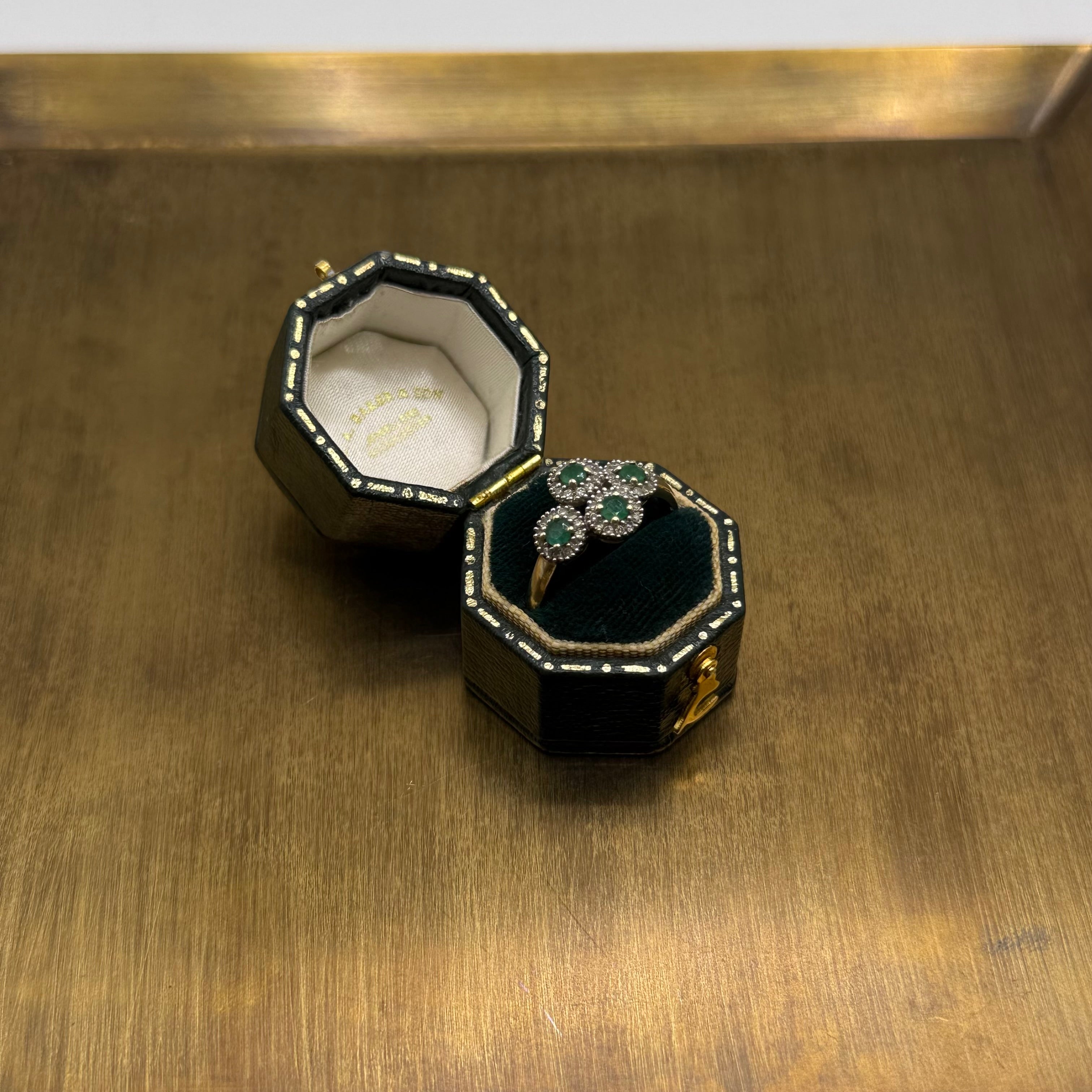 Vintage 9ct Gold Emerald and Diamond Ring