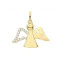 9ct Gold Zirconia Angel Pendant PN1268