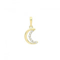 9ct Gold Zirconia Crescent Moon Pendant PN1276