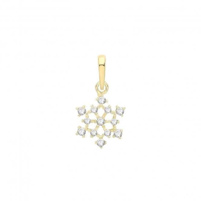 9ct Gold Zirconia Snowflake Pendant PN1265