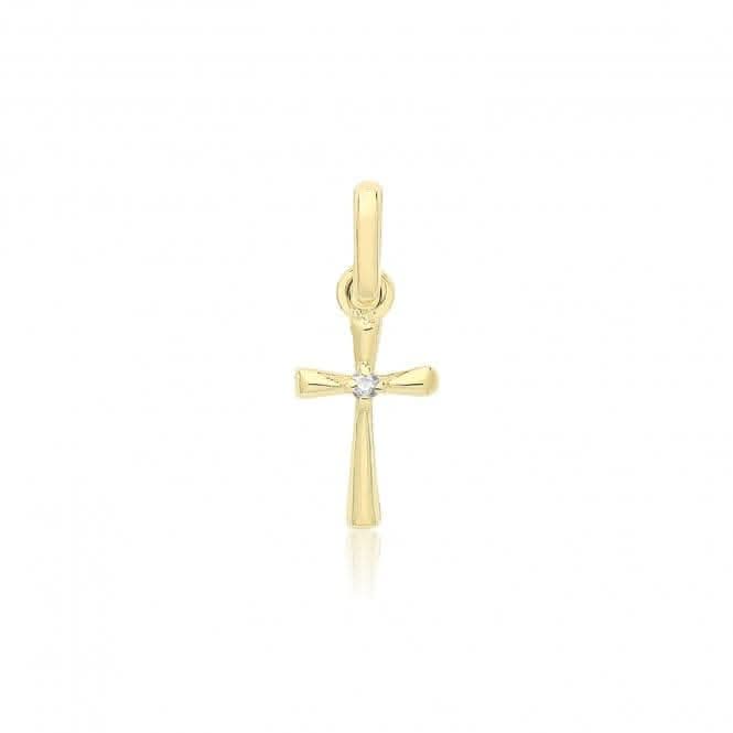 9ct Yellow Gold Cross Pendant With Zirconia PN1345
