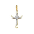 9ct Yellow Gold Cross Zirconia Pendant PN1041
