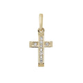 9ct Yellow Gold Cross Zirconia Pendant PN991