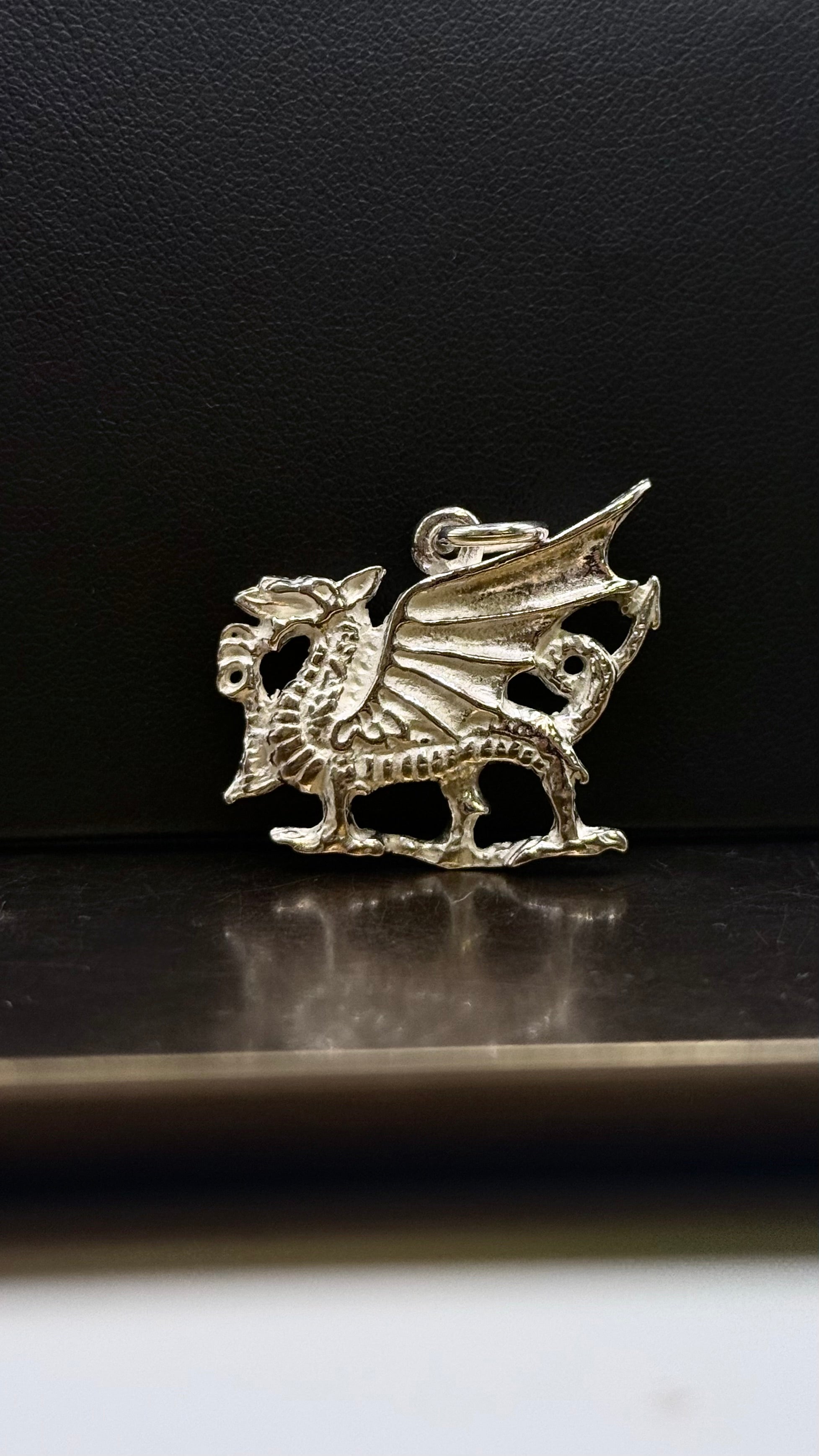 Sterling Silver Welsh Dragon Pendant – Handmade Solid 925 Silver